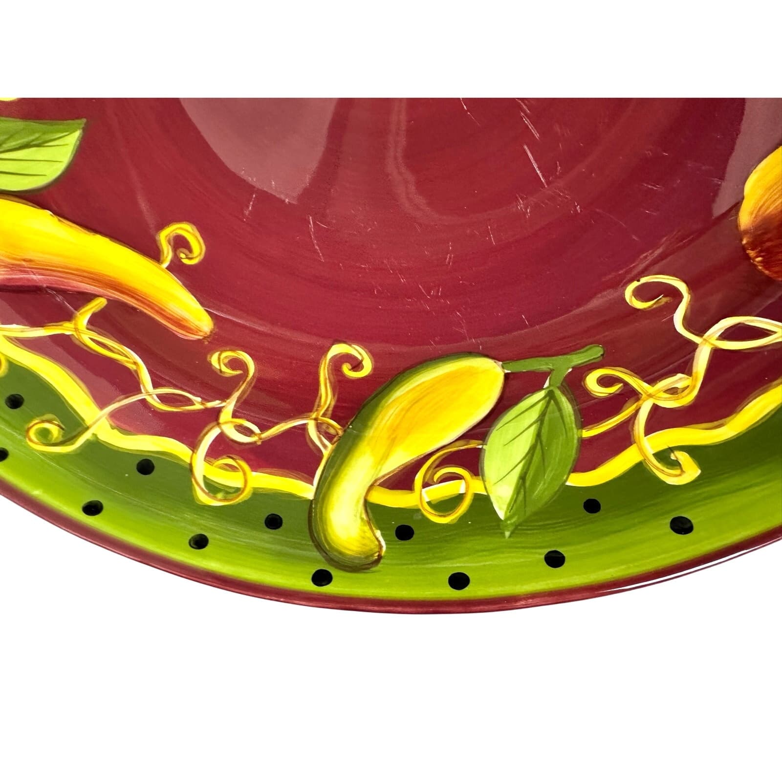 Gates Ware Laurie Gates Vibrant Colorful Art Pottery 14" Large Serving Bowl - Thumbnail 4