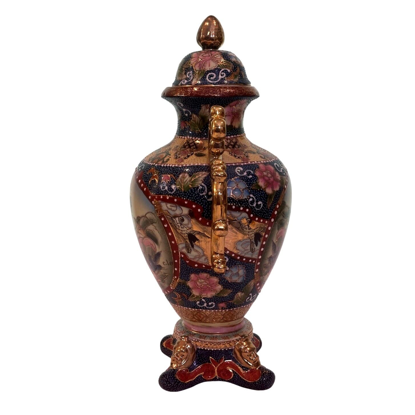 Satsuma Japan 16.25" Double Handle Large Urn by C. Lee Limited Edition 82/5000 - Thumbnail 7
