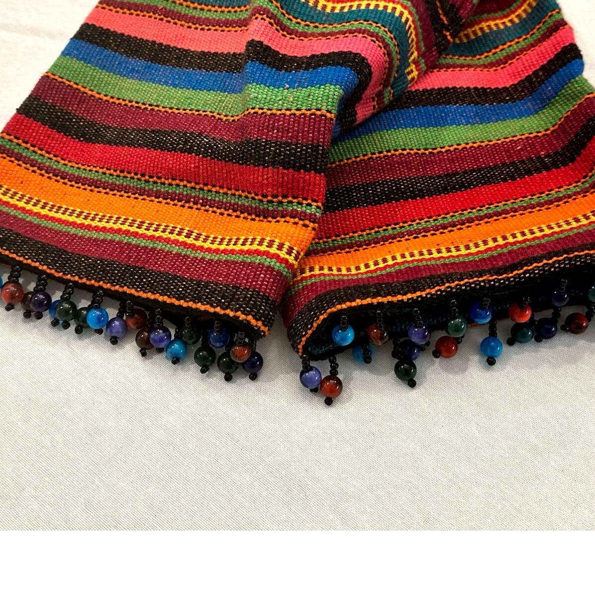 Sharon Young Multicolor Stripe & Beaded Fringe Cropped Jacket Size 10 Excellent - Thumbnail 4