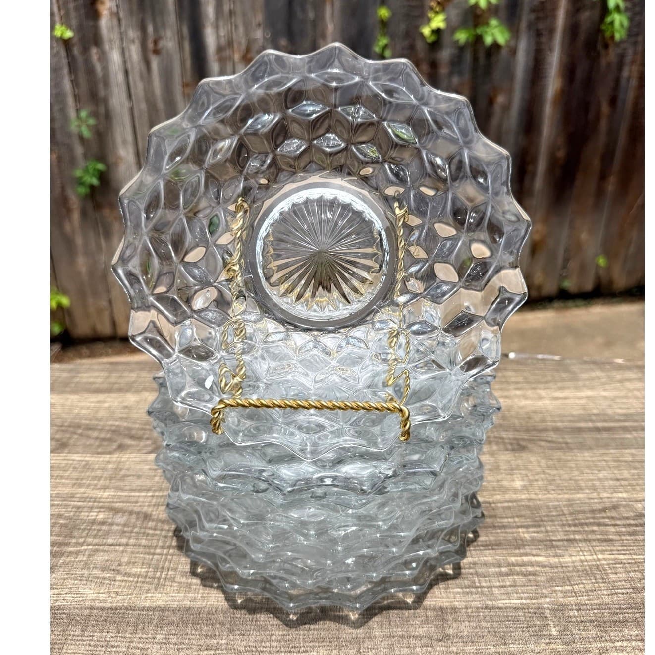 Fostoria 'American' Clear Glass 7.5” Vintage Bread Dessert/Plates-Set of 9