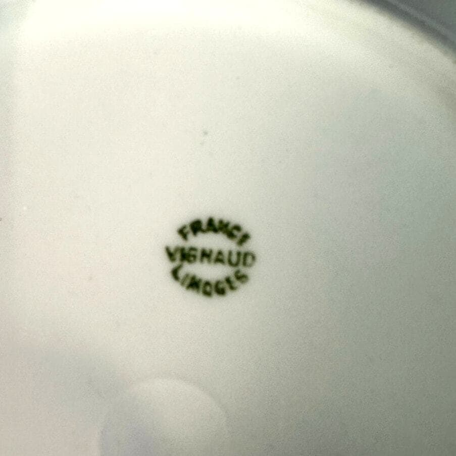 Antique Vignaud Limoges "The Nantes" 7.5" Coupe Soup Bowls-Rare Elegant-Set of 4 - Thumbnail 7