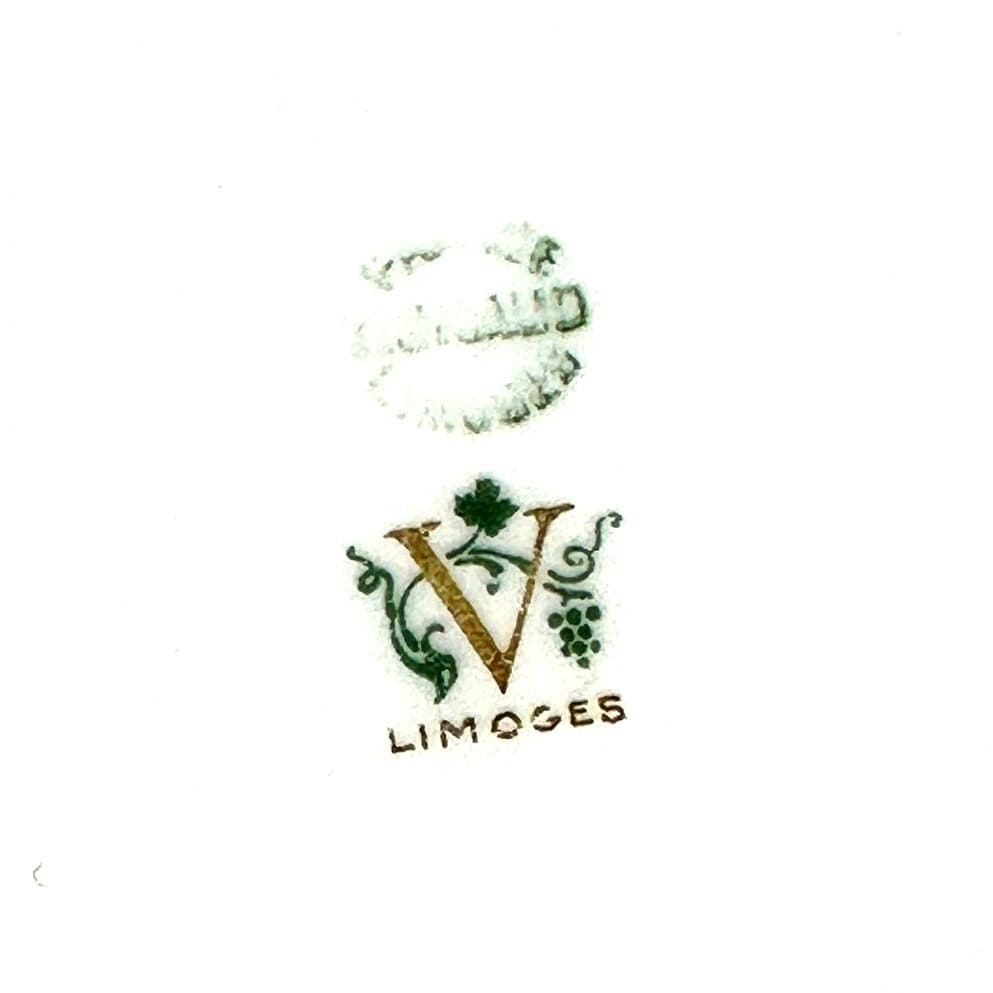 Antique Vignaud Limoges "The Nantes" 7.5" Coupe Soup Bowls-Rare Elegant-Set of 4 - Thumbnail 6