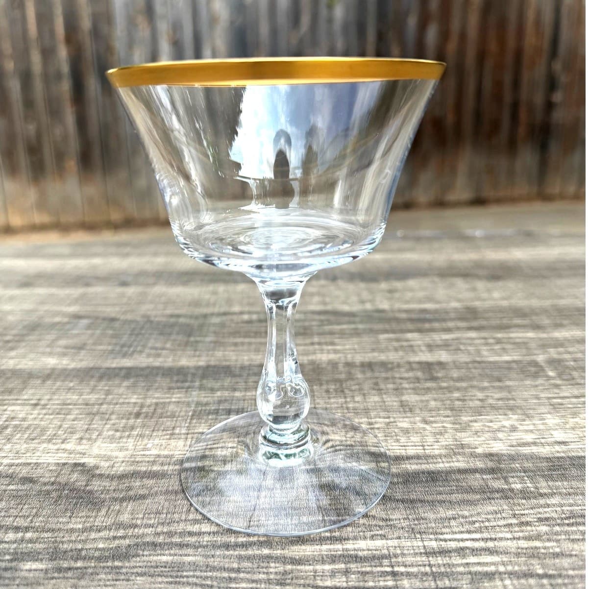 Fostoria Retired 1961-1982 'Richmond' Gold Rim Champagne/Tall Sherbet-Set of 10 - Thumbnail 7