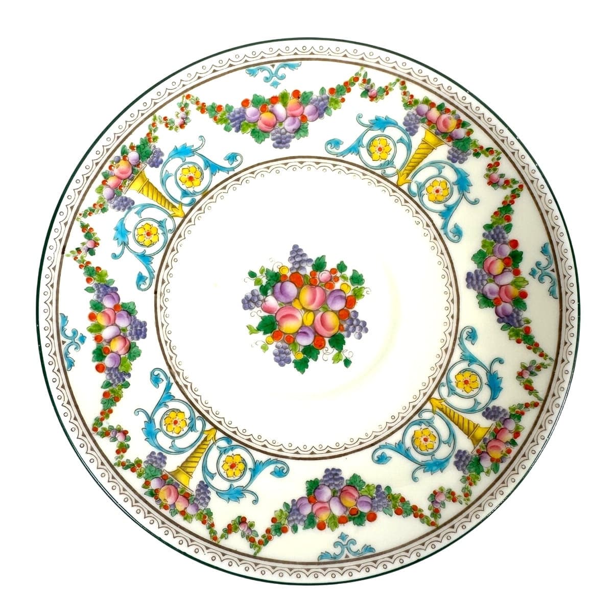 Antique Wedgwood Ventnor Enameled 6 3/8" Saucer for Soup Cup 1920's-Set of 5 - Thumbnail 2