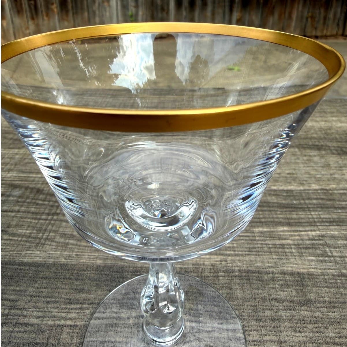 Fostoria Retired 1961-1982 'Richmond' Gold Rim Champagne/Tall Sherbet-Set of 10 - Thumbnail 5