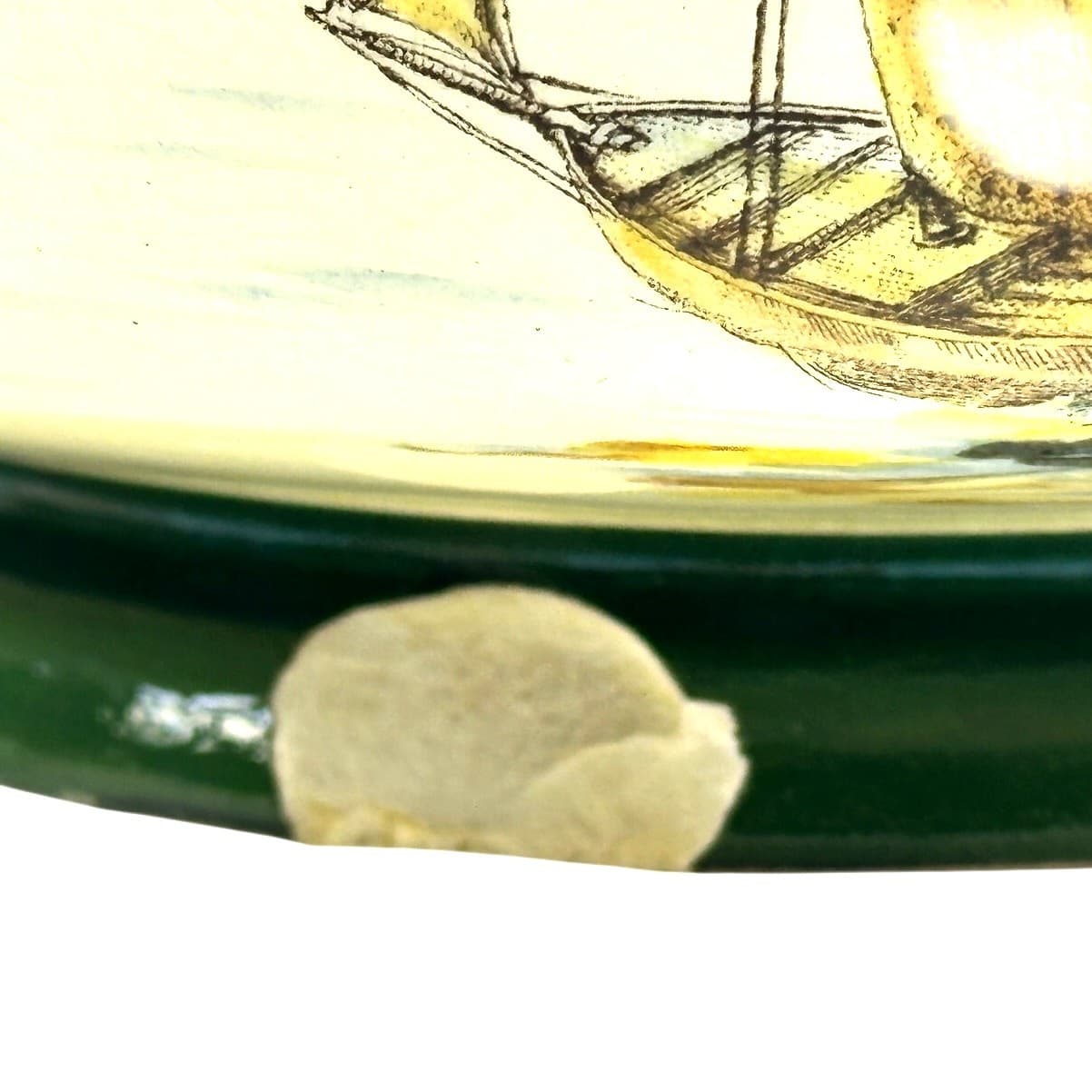 Antique Royal Doulton “Ships" Hand Painted Footed Fruit Bowl-Extremely Rare-Flaw - Thumbnail 6