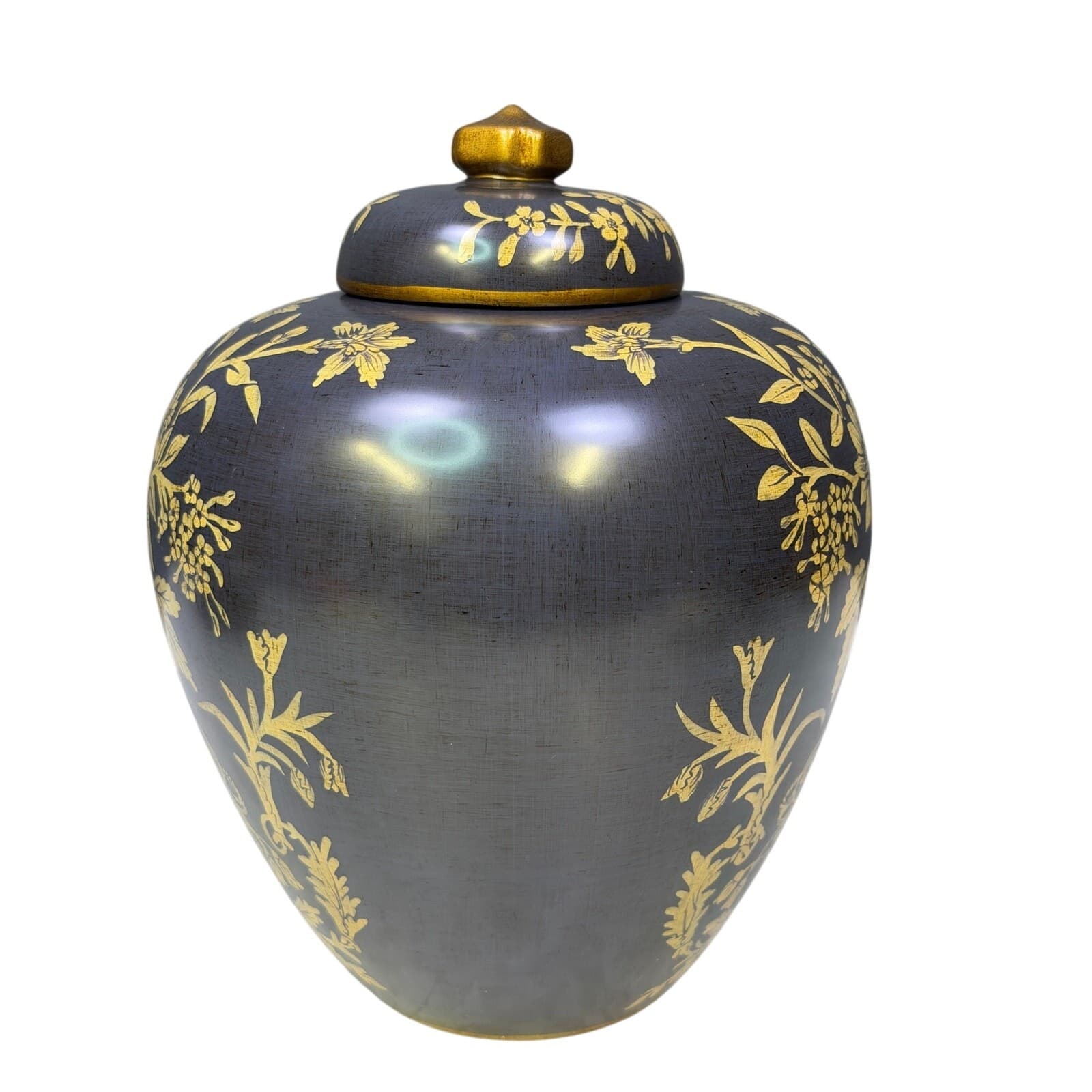 Bringier McConnell Toyo Black Vase/Ginger Jar Set Hollywood Regency Chinoiserie - Thumbnail 11