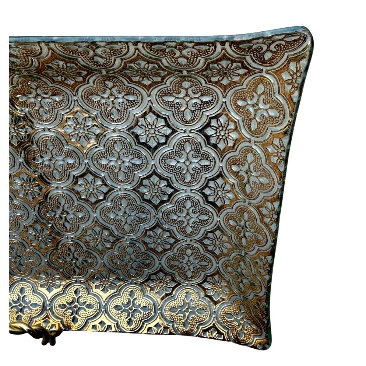Georges Briard Iberia Vintage MCM 22K Gold 16.5 x 7 Rectangular Glass Platter - Thumbnail 5
