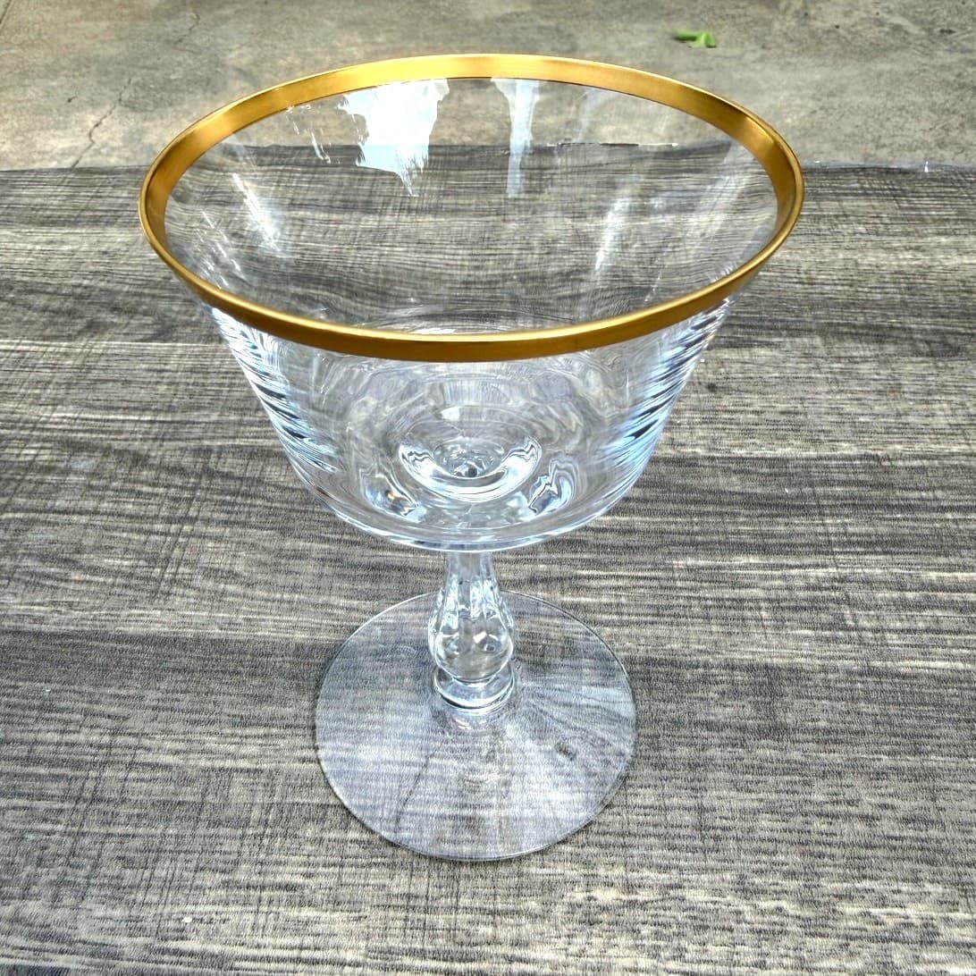 Fostoria Retired 1961-1982 'Richmond' Gold Rim Champagne/Tall Sherbet-Set of 10 - Thumbnail 10