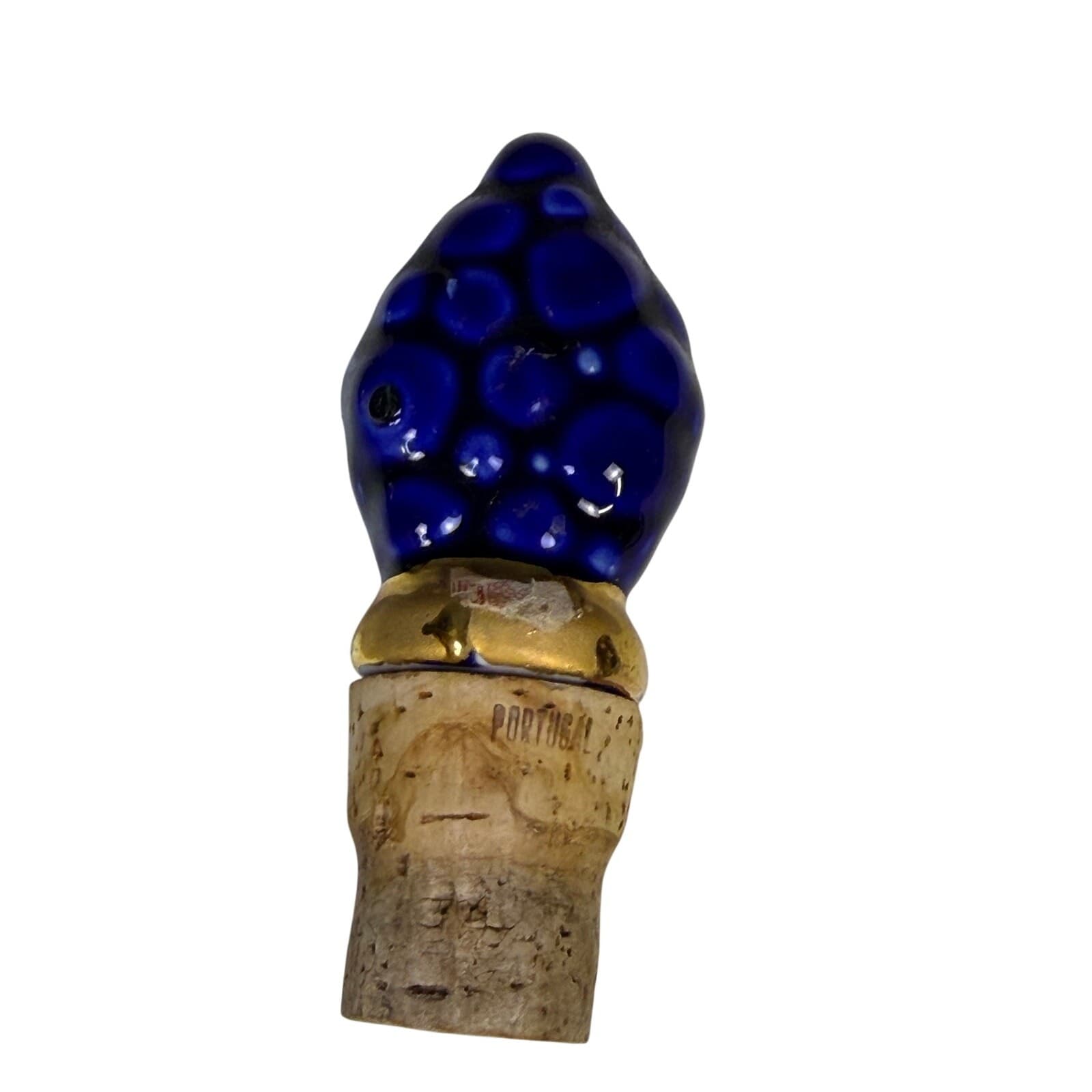 Vintage 1963 Regal China Blue Grape Cluster Whiskey Liquor Decanter w Stopper - Thumbnail 5