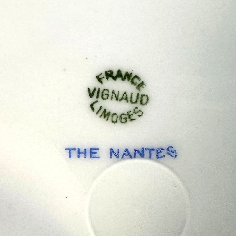 Antique Vignaud Limoges "The Nantes" 7.5" Coupe Soup Bowls-Rare Elegant-Set of 4 - Thumbnail 4