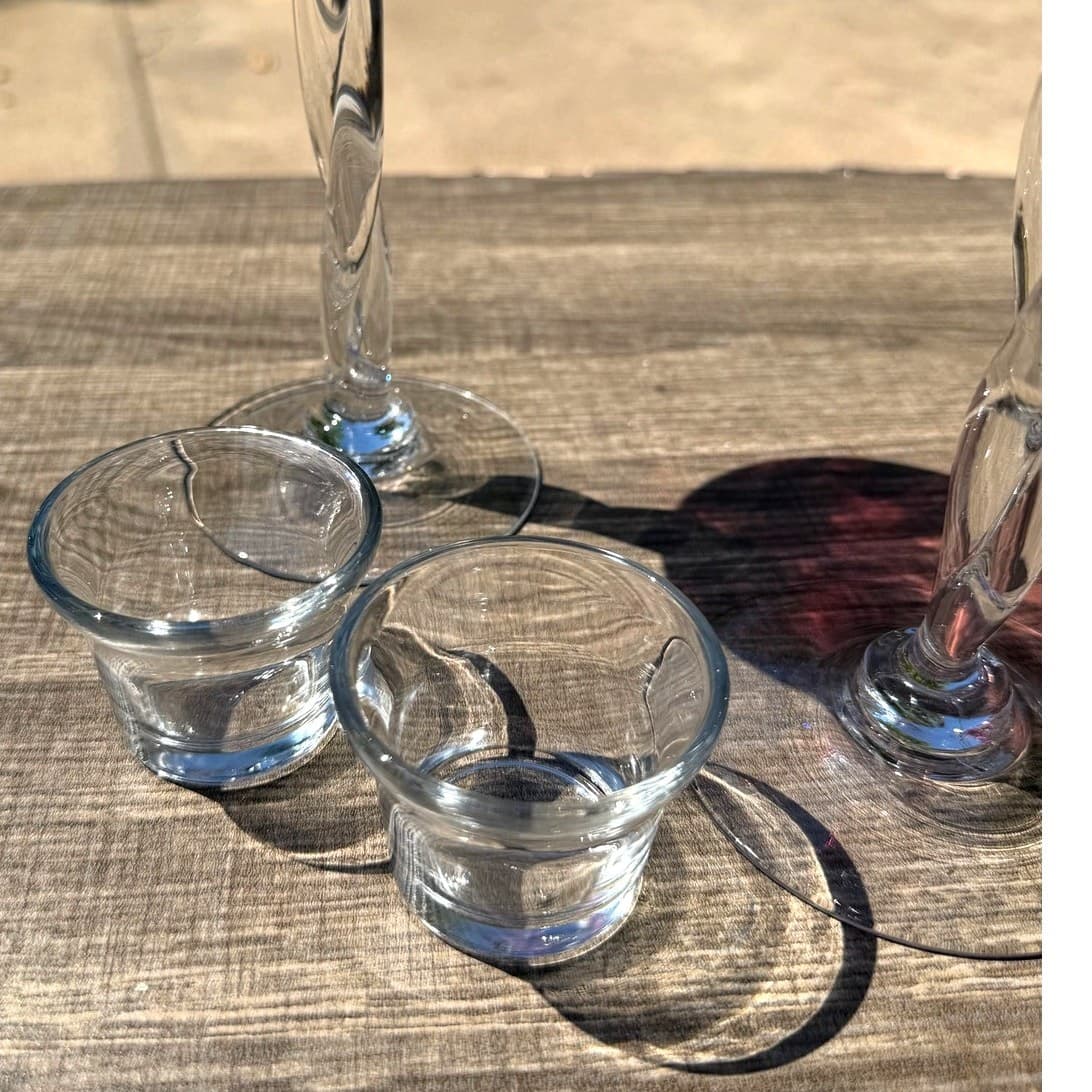 Amethyst Glass Hurricane Vintage Candle Holders Clear Twisted Stem Votive-Pair - Thumbnail 3