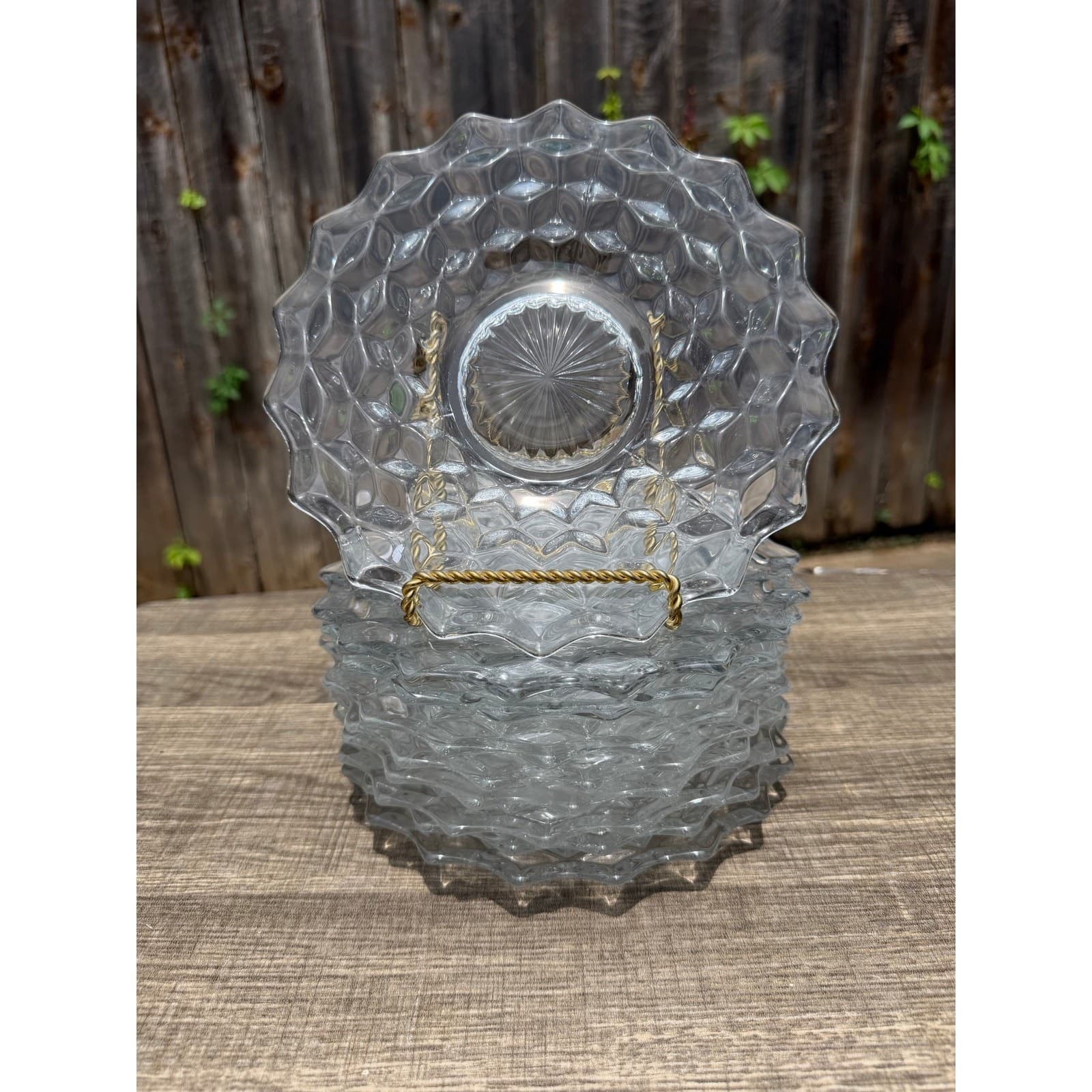 Fostoria 'American' Clear Glass 7.5” Vintage Bread Dessert/Plates-Set of 9 - Thumbnail 2