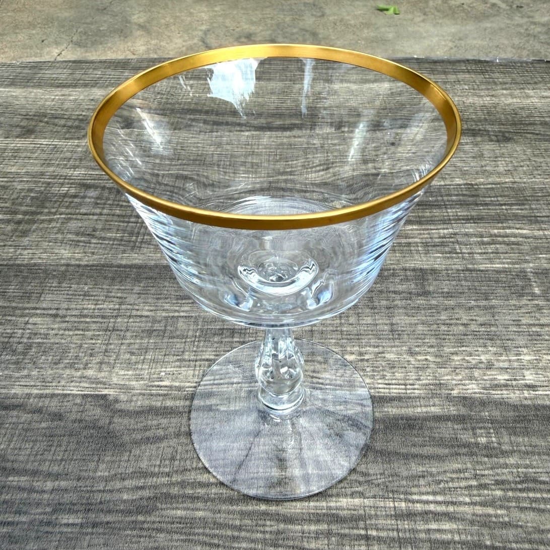 Fostoria Retired 1961-1982 'Richmond' Gold Rim Champagne/Tall Sherbet-Set of 10 - Thumbnail 8