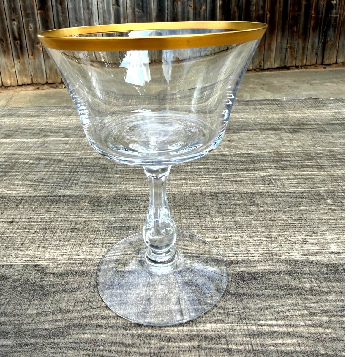 Fostoria Retired 1961-1982 'Richmond' Gold Rim Champagne/Tall Sherbet-Set of 10 - Thumbnail 3