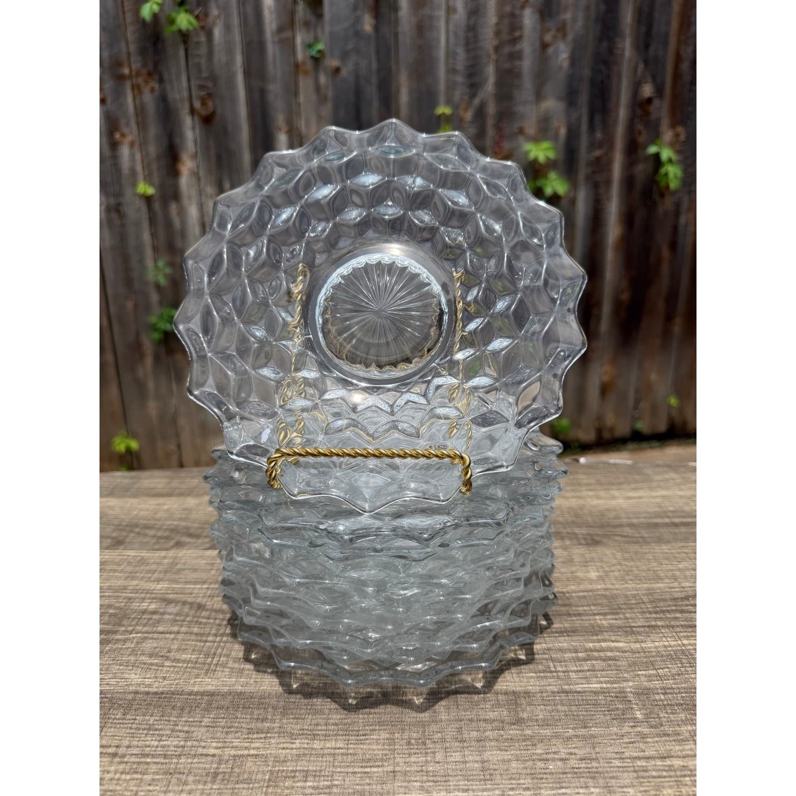 Fostoria 'American' Clear Glass 7.5” Vintage Bread Dessert/Plates-Set of 9 - Thumbnail 4