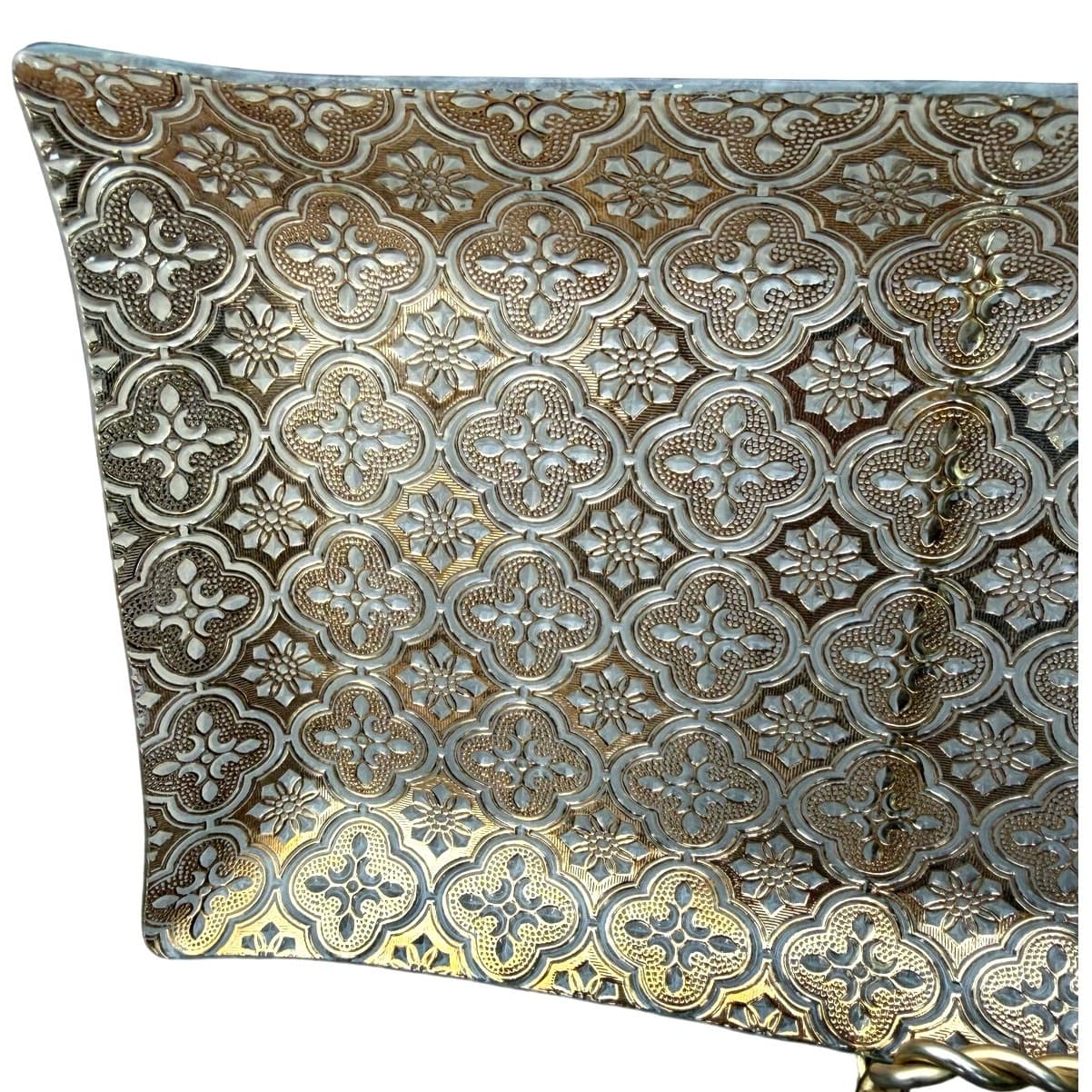 Georges Briard Iberia Vintage MCM 22K Gold 16.5 x 7 Rectangular Glass Platter - Thumbnail 7