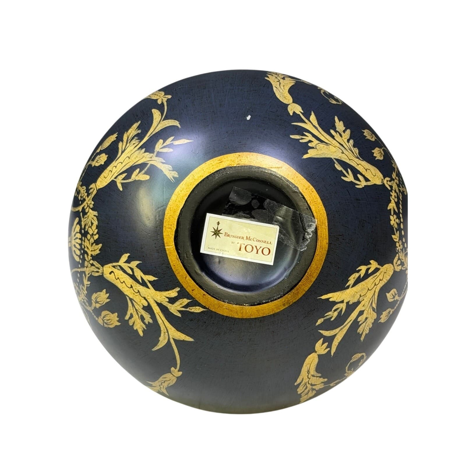 Bringier McConnell Toyo Black Vase/Ginger Jar Set Hollywood Regency Chinoiserie - Thumbnail 8