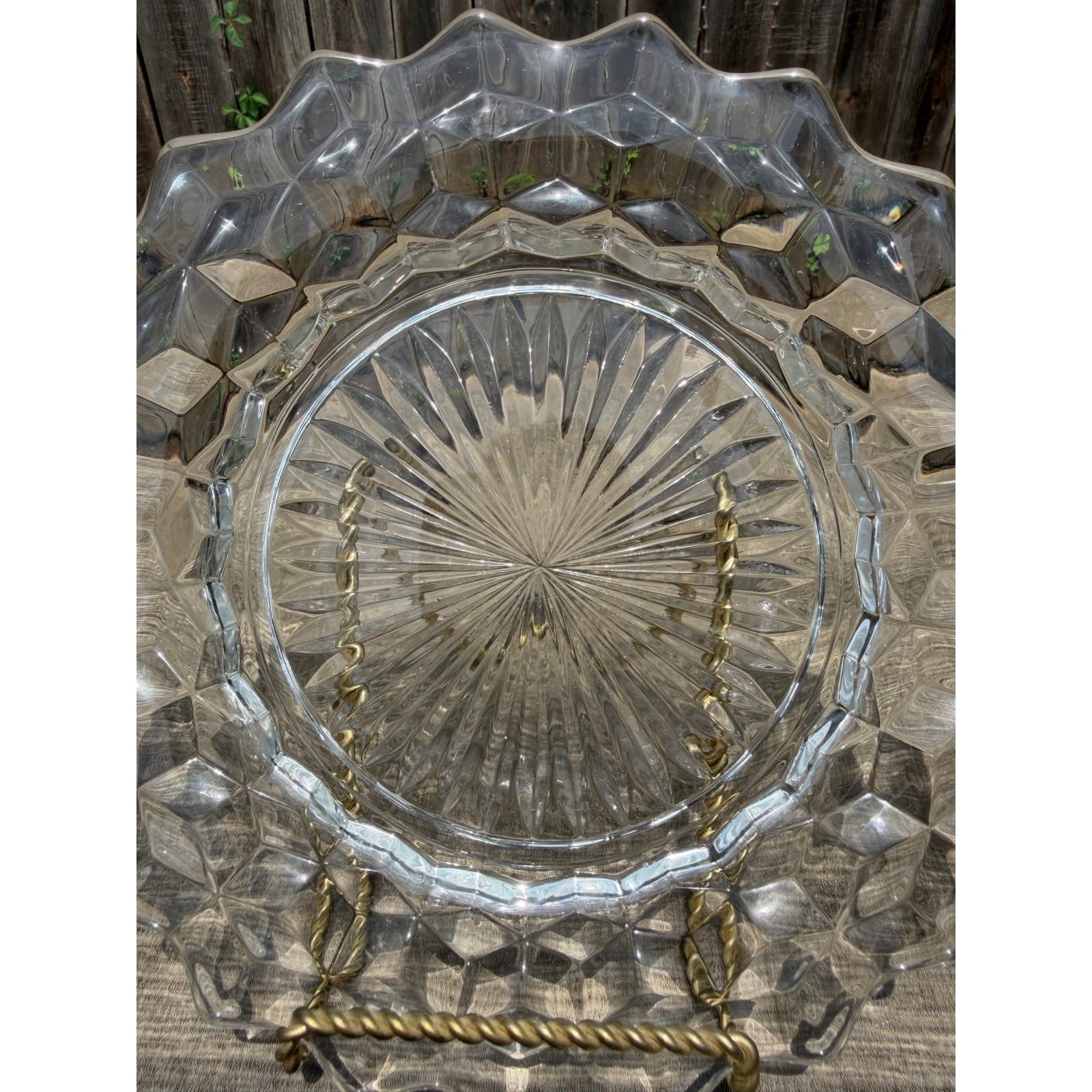 Fostoria 'American' Clear Glass Vintage 8" Cube Pattern Salad Plates-Set of 8 - Thumbnail 8