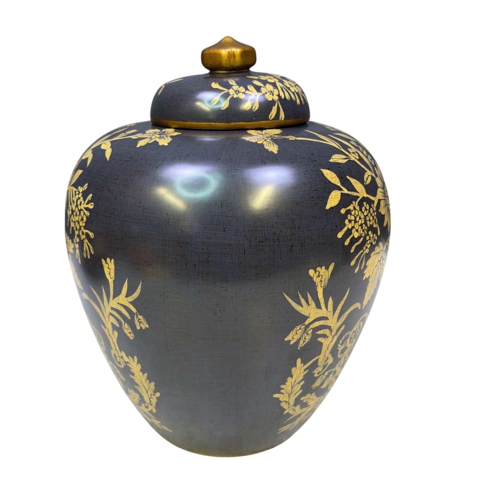 Bringier McConnell Toyo Black Vase/Ginger Jar Set Hollywood Regency Chinoiserie - Thumbnail 13