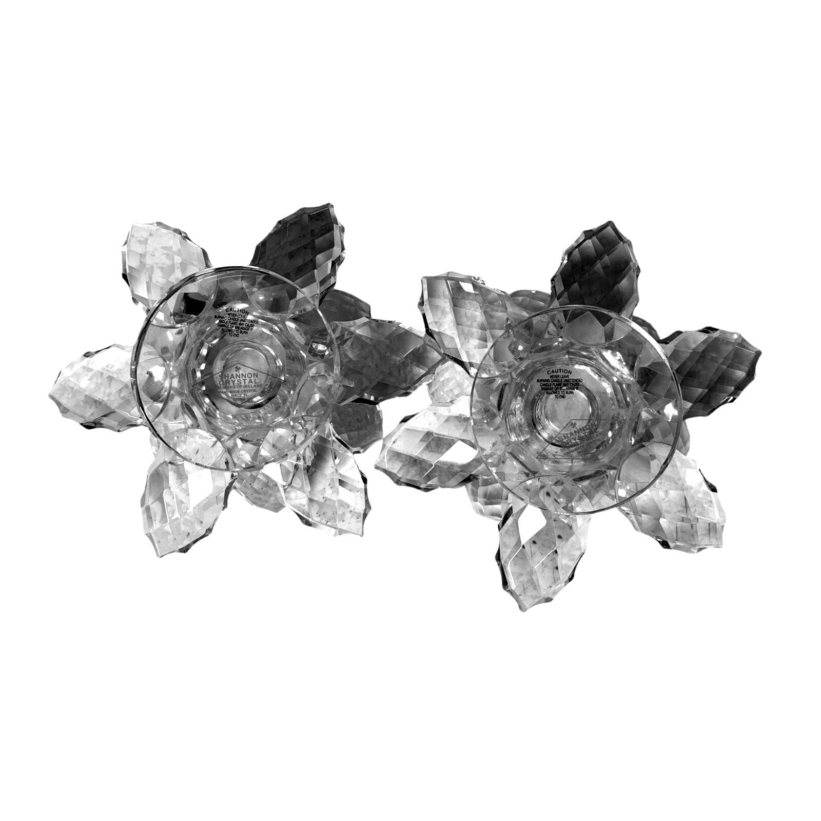 Shannon Crystal by Godinger Lotus Flower Crystal Candle Holders 15576-Set of 2 - Thumbnail 9