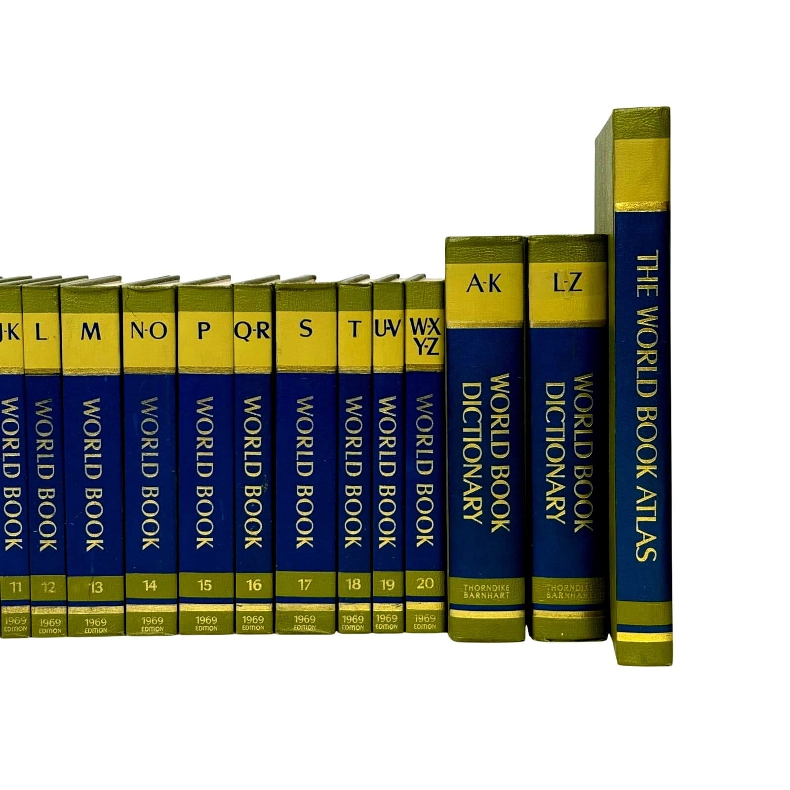 1969 World Book Encyclopedia Complete Set 20 Volumes+Dictionary Atlas Green/Blue - Thumbnail 3
