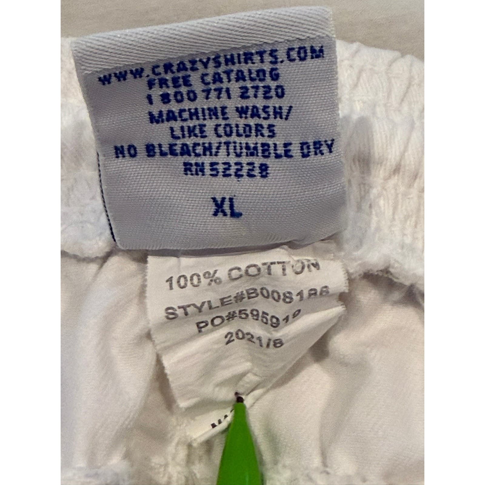 Crazy Shirts Hawaii Original White Drawstring Cotton Pants Men's XL Casual - Thumbnail 4