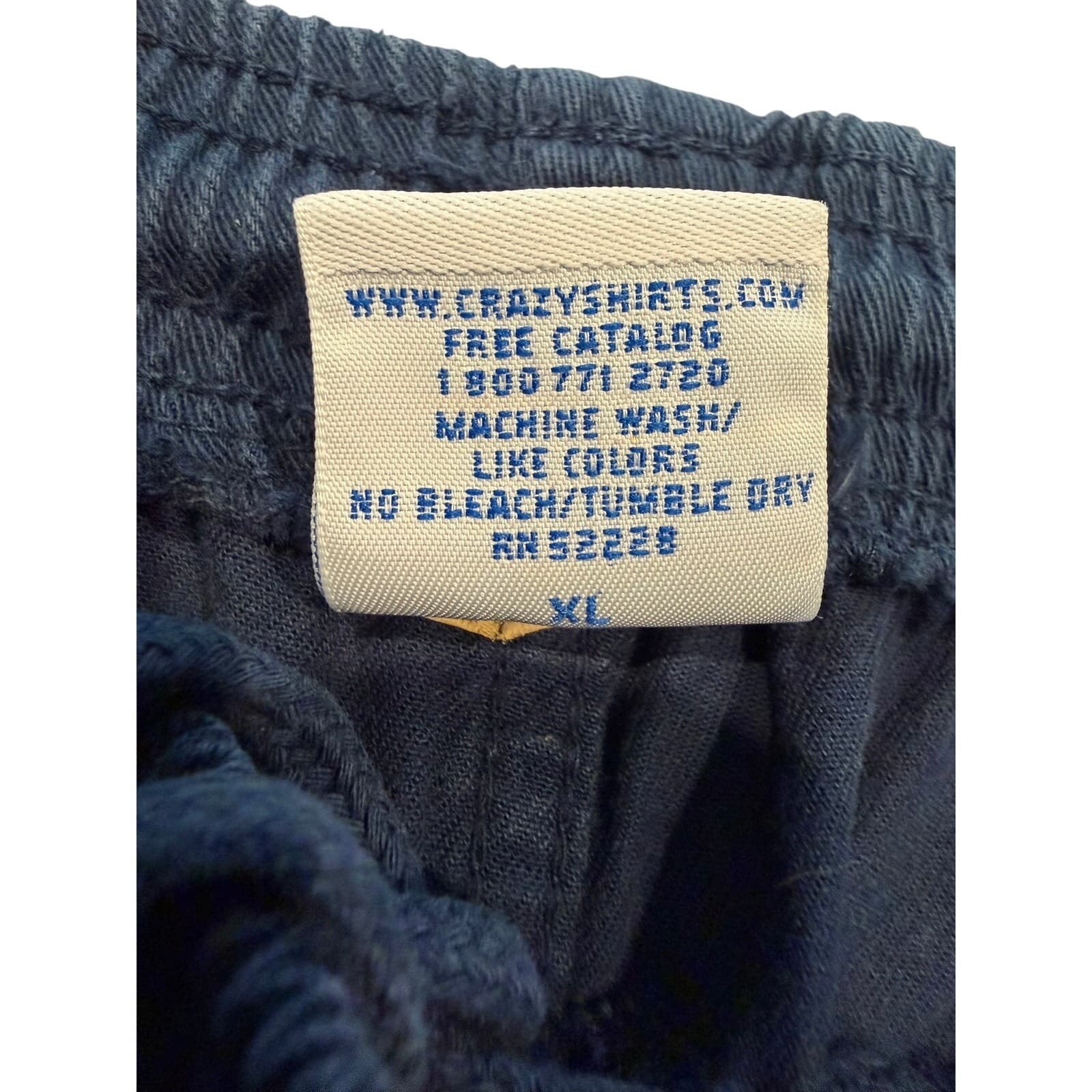 Crazy Shirts Hawaii Original Men's XL Navy Elastic Waist Casual Pants 32 Inseam - Thumbnail 2