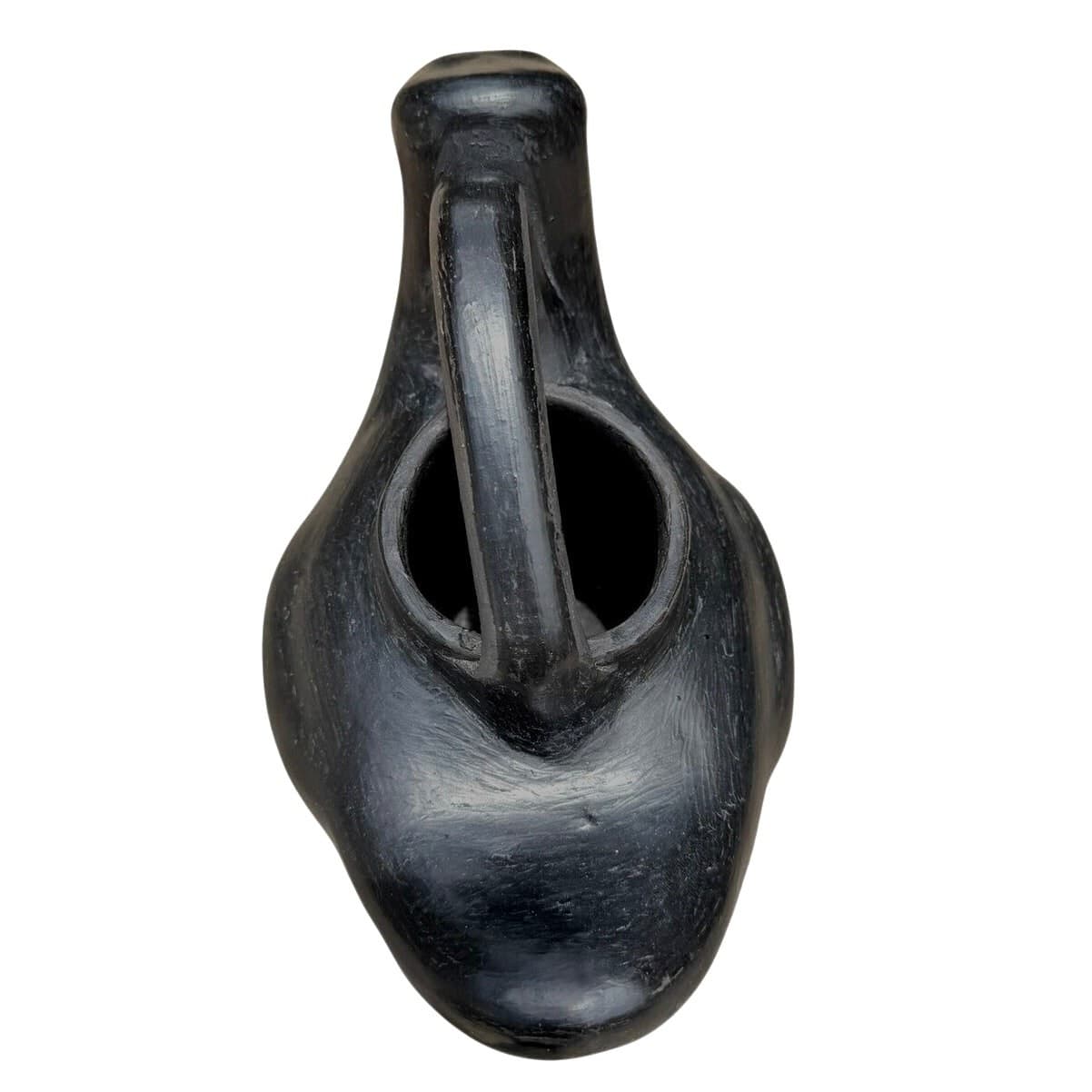 Vintage Handmade Blackware Pottery Sculptural Ewer Pitcher Southwest 11" Art - Thumbnail 7