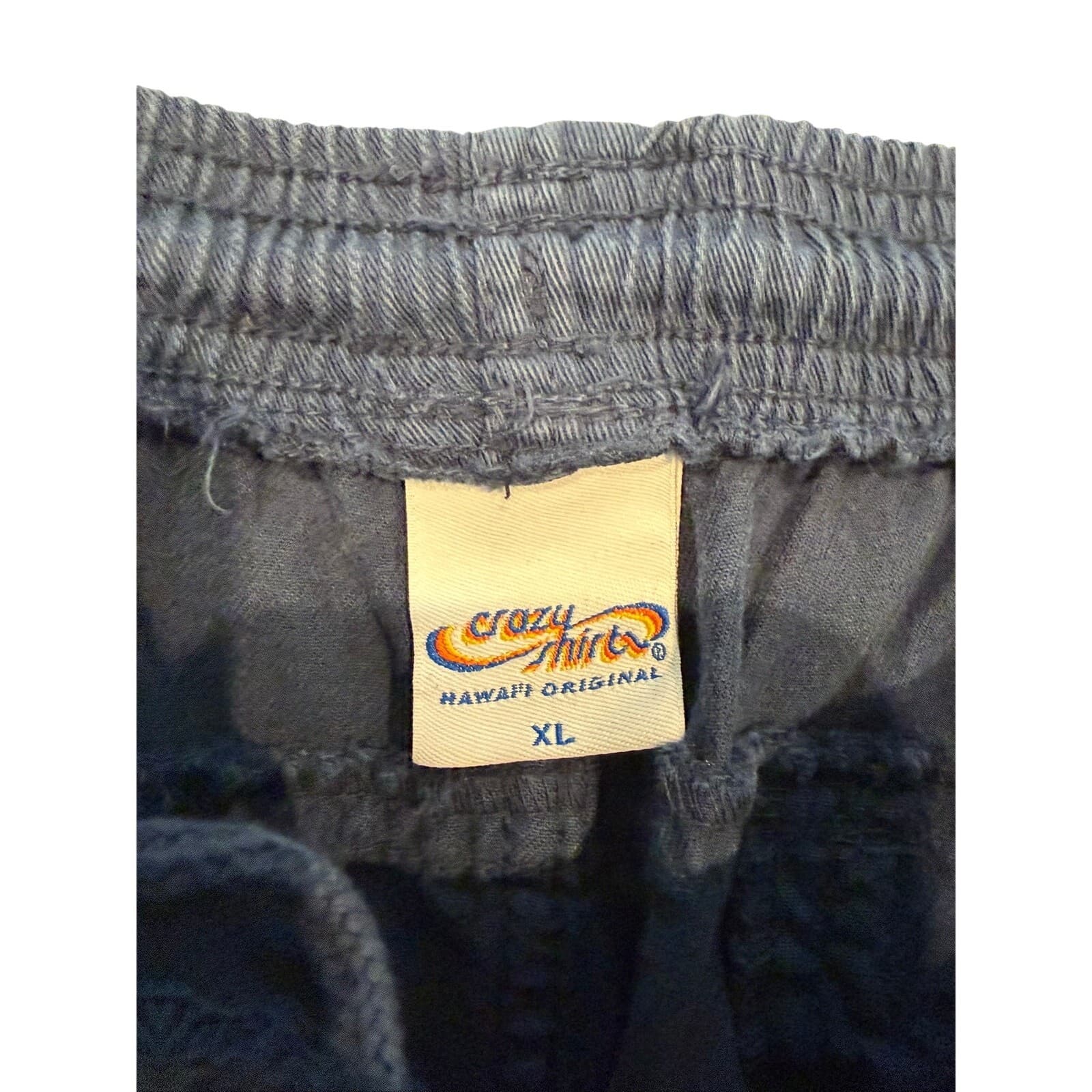 Crazy Shirts Hawaii Original Men's XL Navy Elastic Waist Casual Pants 32 Inseam - Thumbnail 3