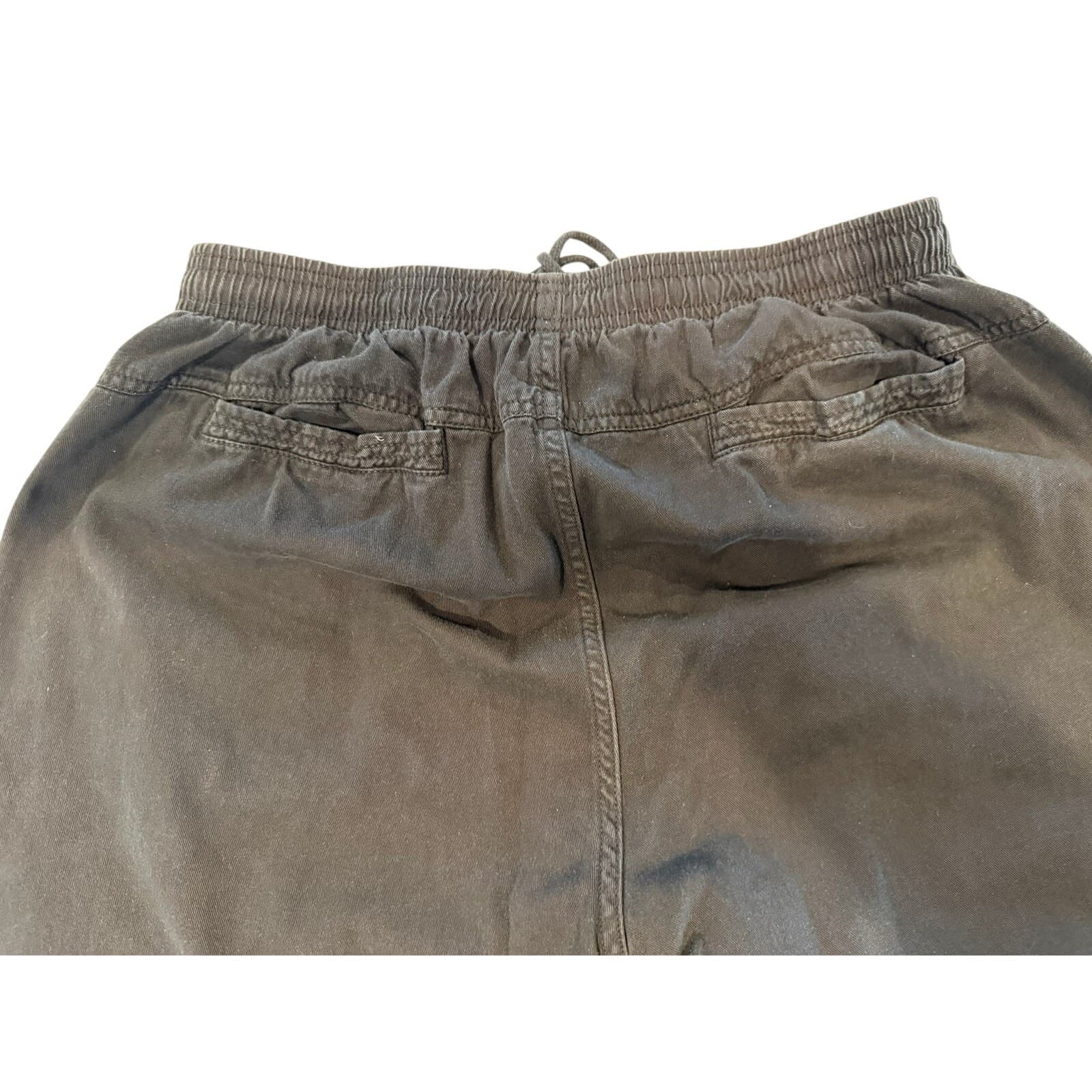 Crazy Shirts Hawaii Black Cotton Drawstring Pants XL 29" Inseam Raw Hem - Thumbnail 6