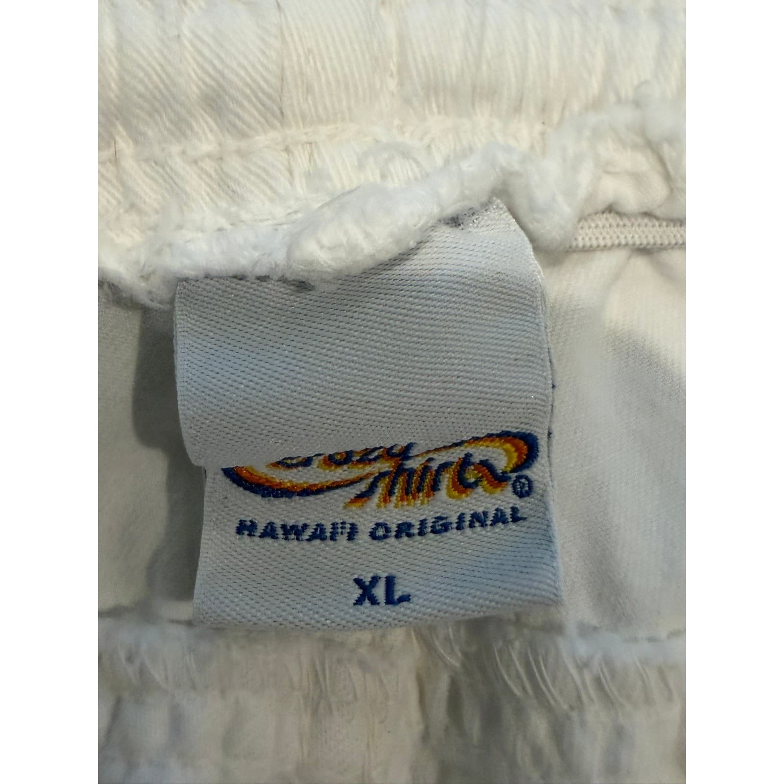 Crazy Shirts White Cotton Drawstring Pants XL Raw Hem 29" Inseam Beach Lounge - Thumbnail 4
