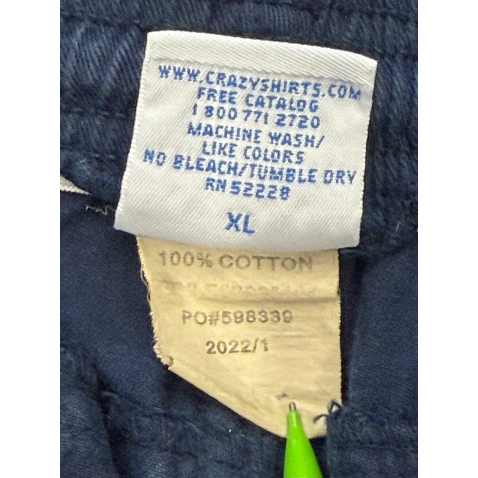 Crazy Shirts Hawaii Original Men's XL Navy Cotton Elastic Waist Pants 30 Inseam - Thumbnail 3
