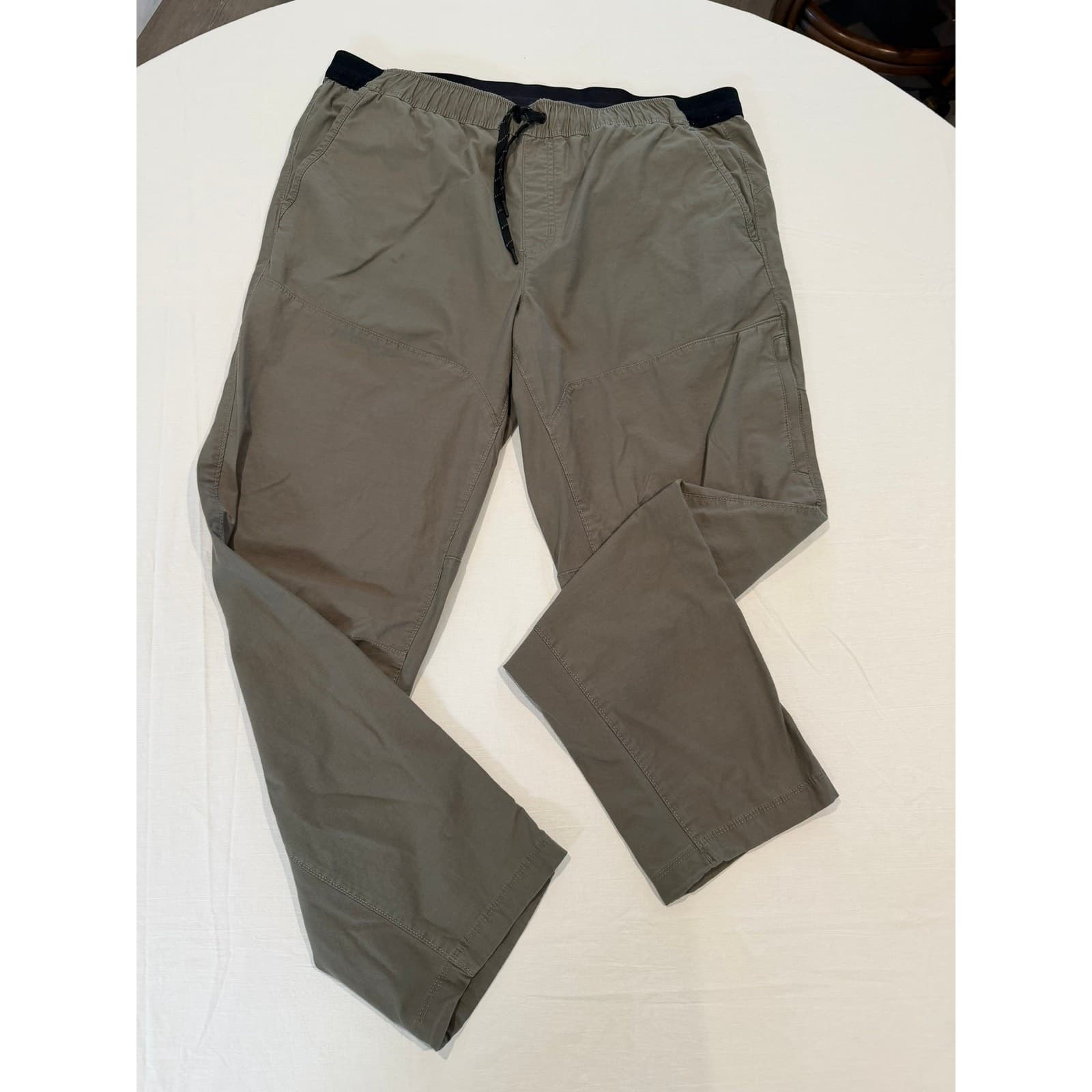 Eddie Bauer Mens XL Guide Pro Trail Pants Olive Stretch Drawstring Hiking 29