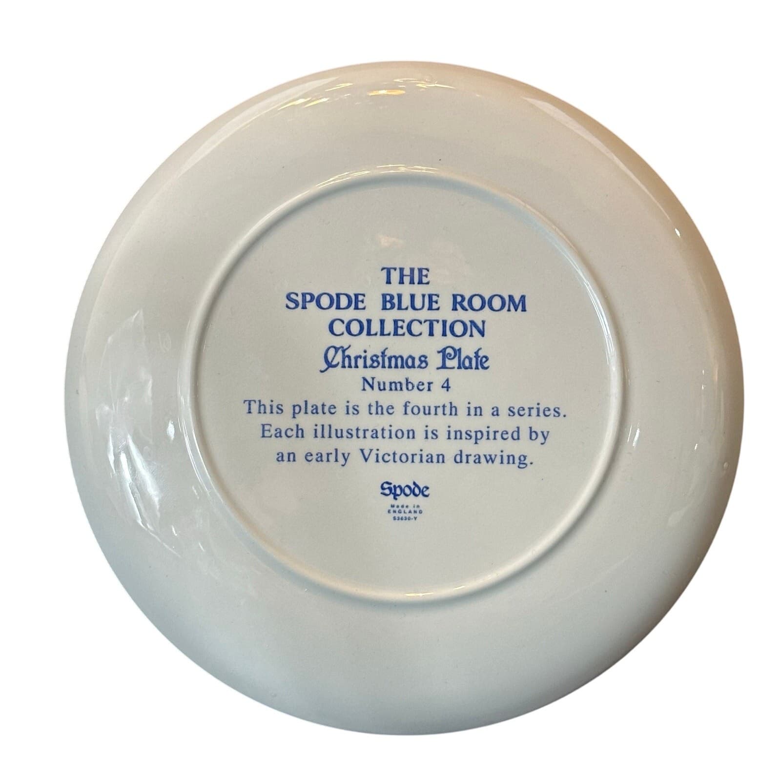 The Spode Blue Room Collection Victorian Era Christmas Plate No. 4 England - Thumbnail 7