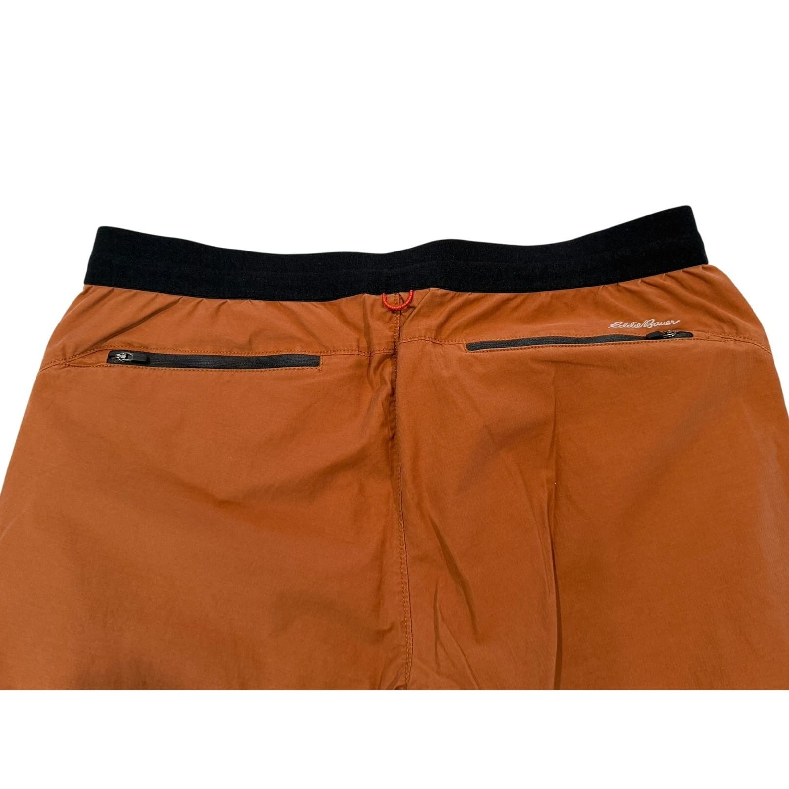 Eddie Bauer Mens XL Hiking Pants Brown Drawstring Elastic Waist 30" Inseam - Thumbnail 4