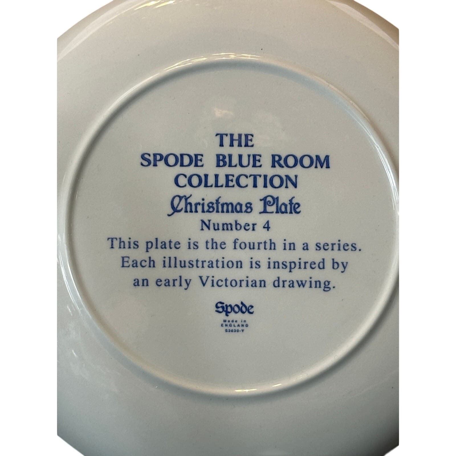 The Spode Blue Room Collection Victorian Era Christmas Plate No. 4 England - Thumbnail 8