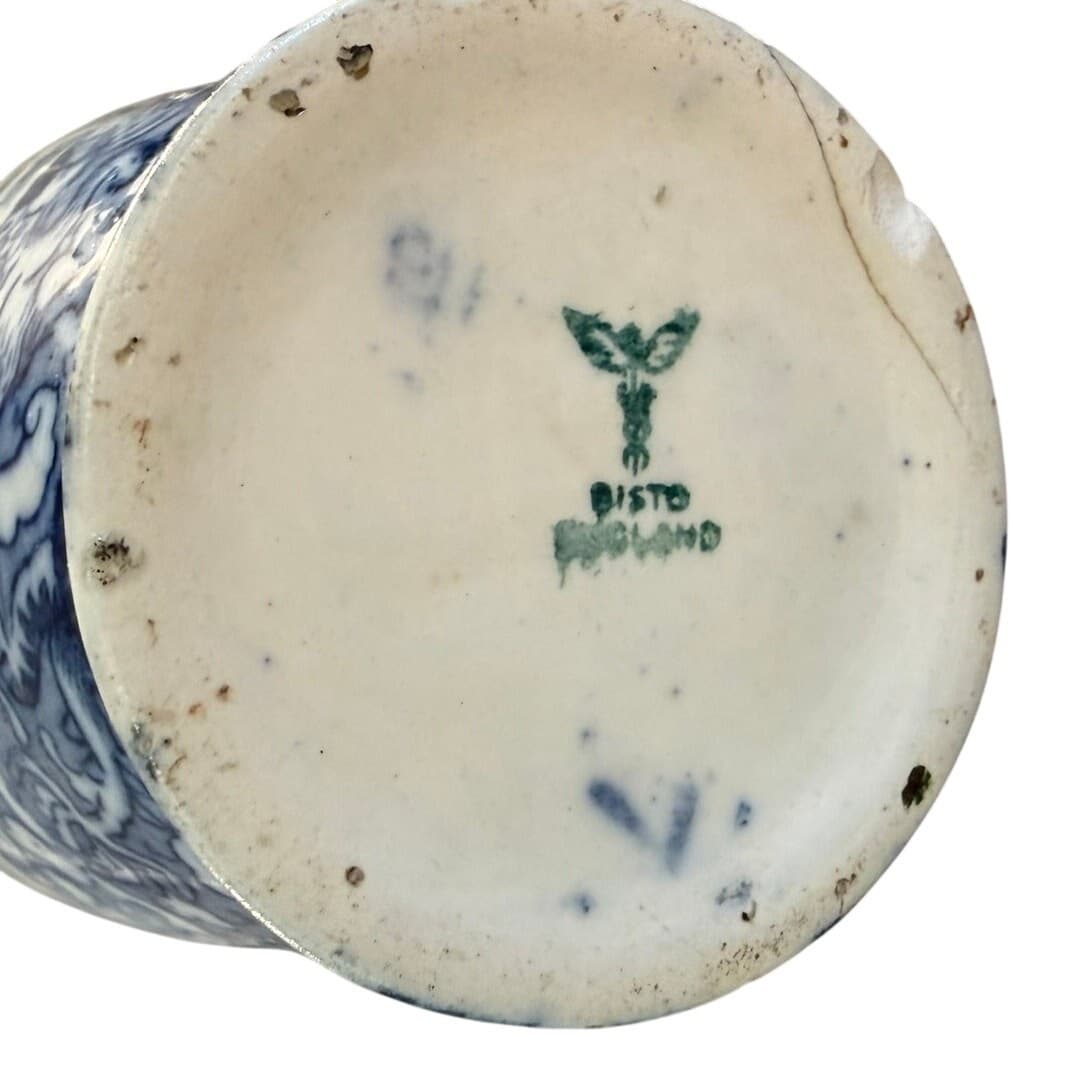 Antique BISTO England Blue White Dragon Chinoiserie Vase 10.75" Bishop Stonier - Thumbnail 8