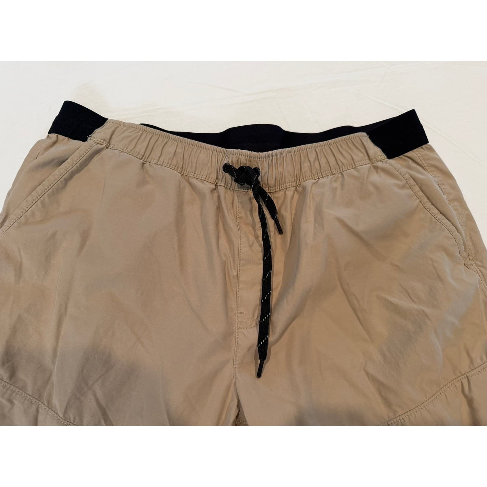 Eddie Bauer Mens XL Tan Ripstop Cargo Hiking Pants Elastic Waist Drawstring - Thumbnail 2