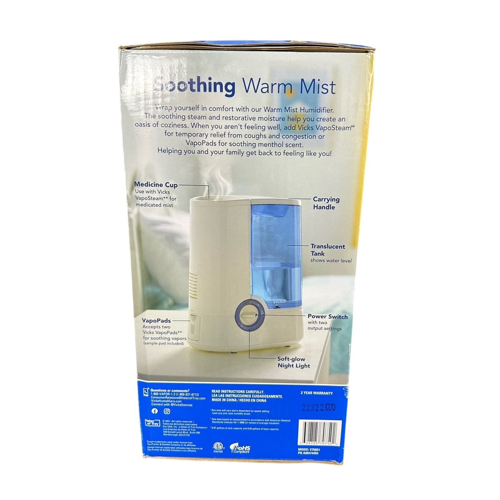 Vicks V750D1 Warm Mist Humidifier in Box Tested - Thumbnail 18