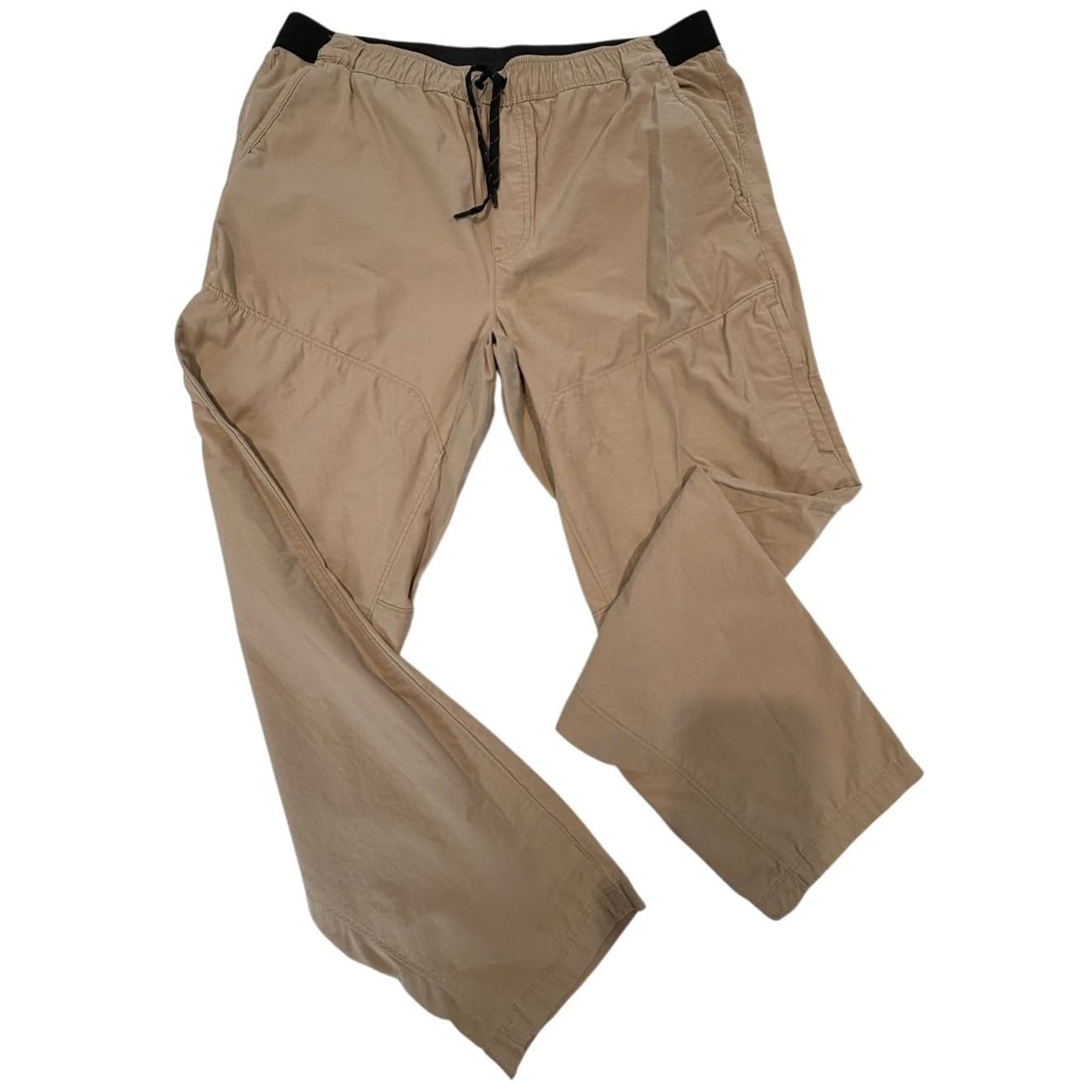 Eddie Bauer Men's XL Tan Ripstop Hiking Cargo Pants Elastic Waist 30" Inseam