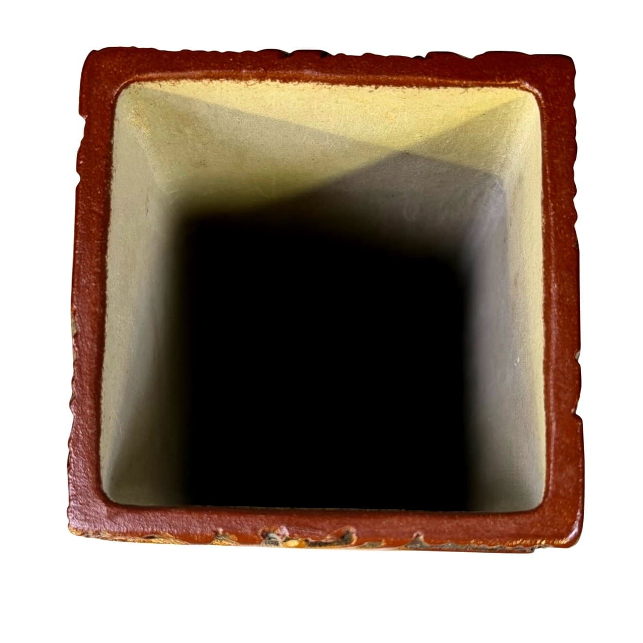 MCM Brutalist Studio Pottery 14.5 Vase Carved Figural Ceramic Sculptural Signed - Thumbnail 5