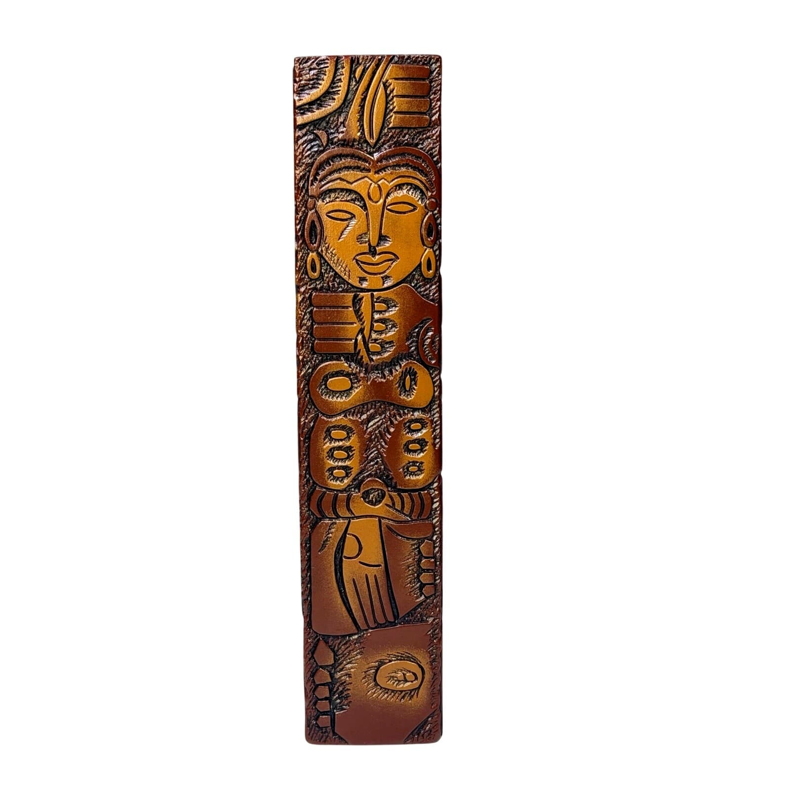 MCM Brutalist Studio Pottery 14.5 Vase Carved Figural Ceramic Sculptural Signed - Thumbnail 4