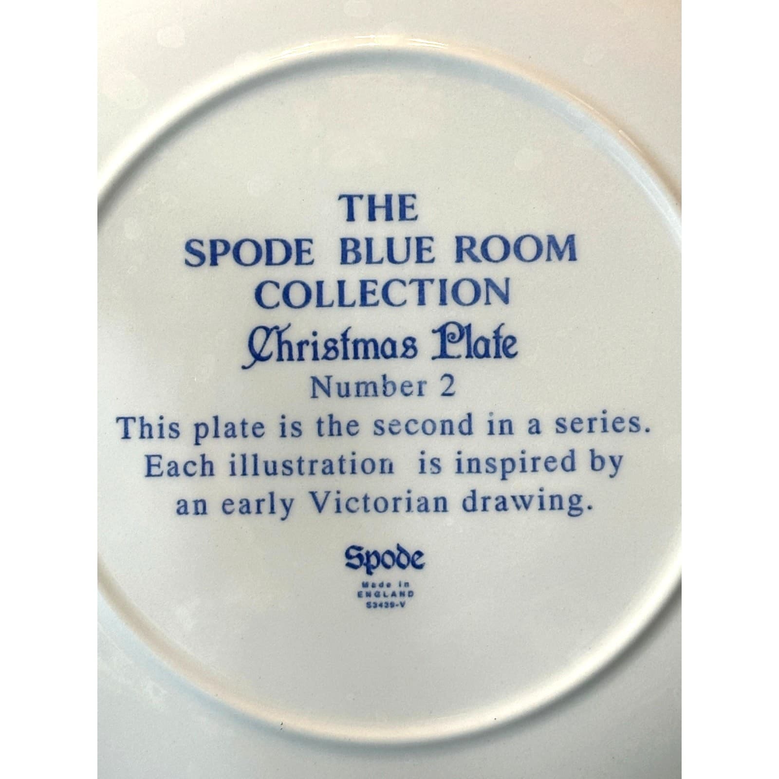Spode The Blue Room Collection Christmas Plate Number 2 England 8-1/4" Set of 3 - Thumbnail 6