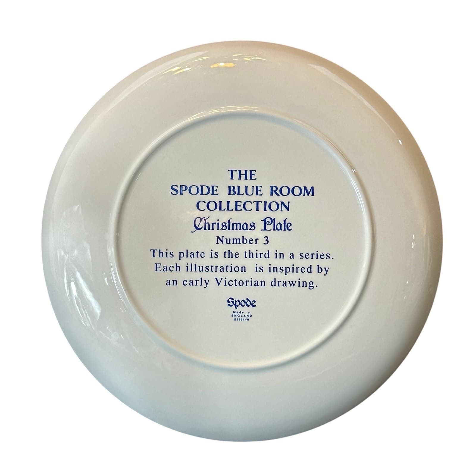 Spode Blue Room Collection Christmas Plate No. 3 8-3/8" Sled Scene England - Thumbnail 5