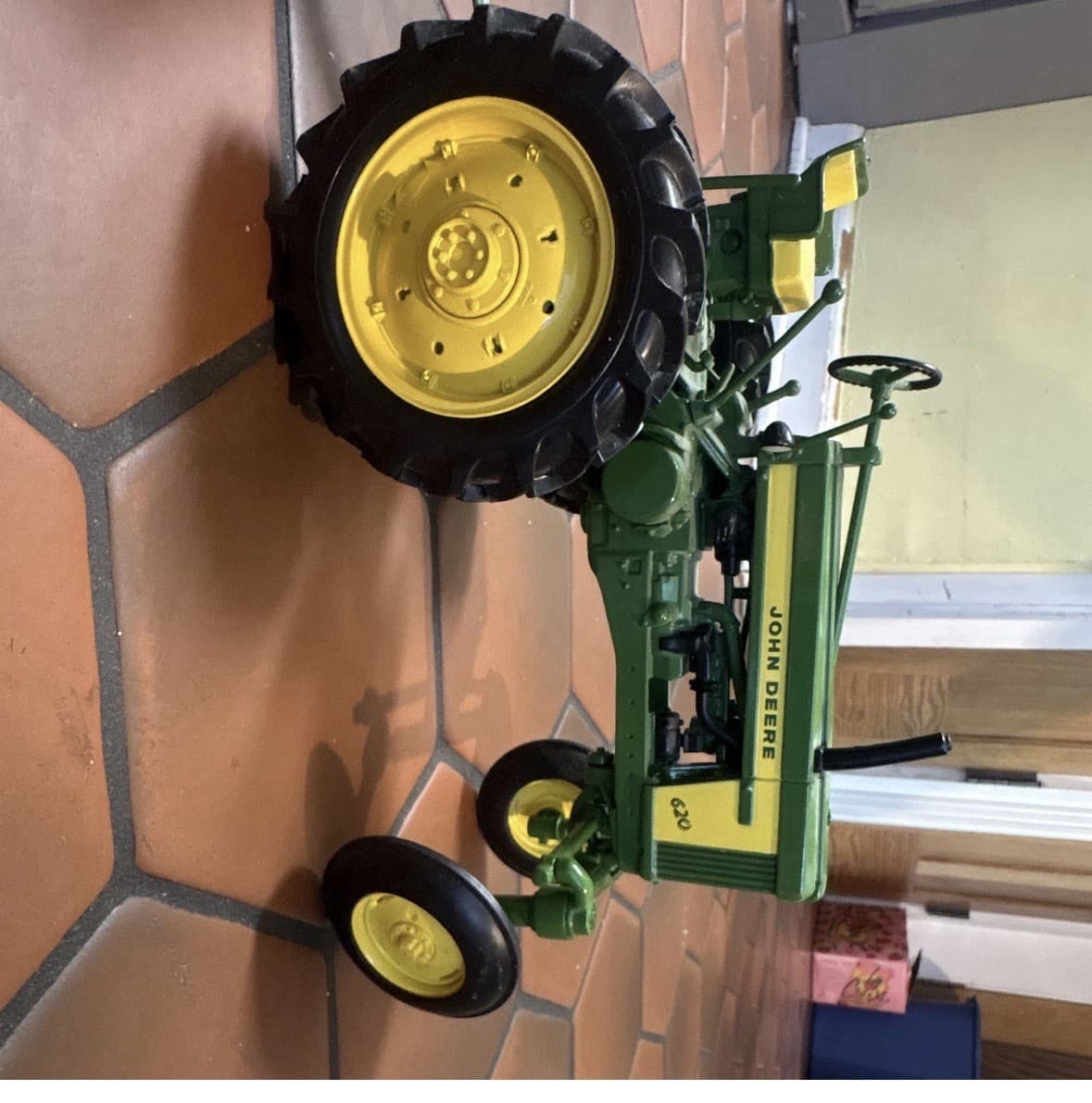 John Deere Diecast Toy Tractor w/ Wagon Trailer, Agriculture Theme - Thumbnail 2