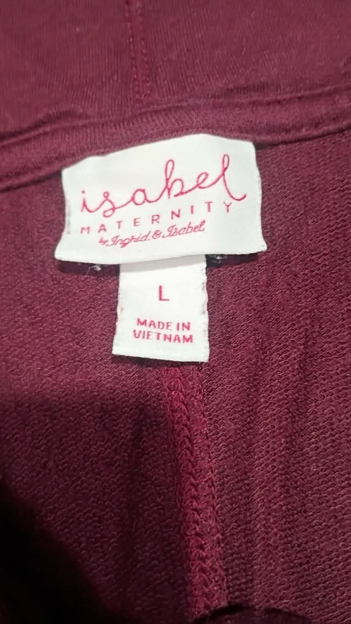 Isabel Maturnity by Ingrid and Isabel Burgandy pullover jacket - Thumbnail 2