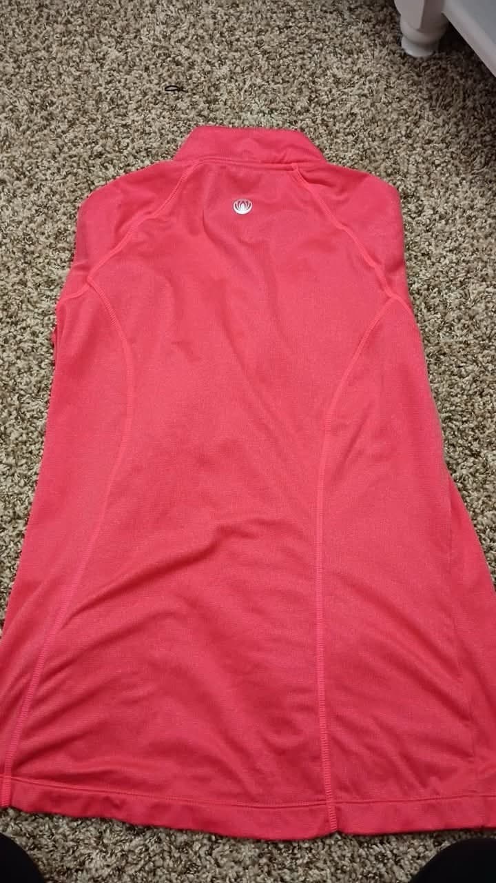 Mondetta Women's Pink 1/4 Zip Mock Neck Long Sleeve Polyester Athletic Top L - Thumbnail 3