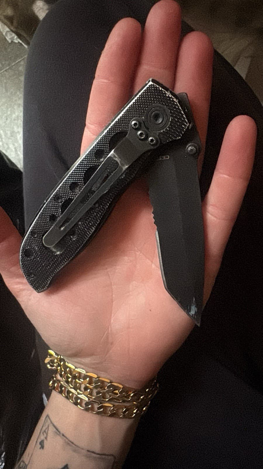 Smith & Wesson Extreme Ops Tanto Combo Edge Pocketknife, Black Aluminum Handle - Thumbnail 2