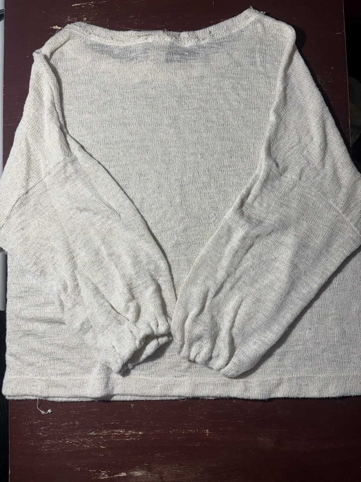 Blu Pepper Women's Beige Solid Knit Crew Neck Long Sleeve Pullover Sweater L - Thumbnail 3